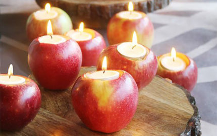 DIY: Apple Candle Holders